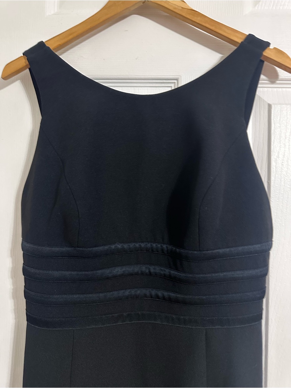 VTG 90s Andrea Polizzi Black Column Gown Open Back Tag 12 Fits Small 4/6 - Picture 5 of 9